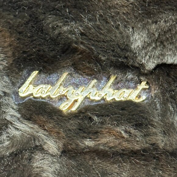 Baby Phat Vintage Y2K Faux Fur Brown Bomber Jacket Hood Coat Lined Pockets 2XL - Picture 12 of 13